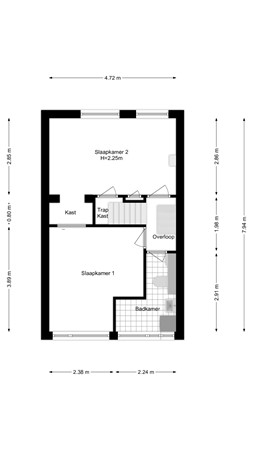 Floorplan - Vosselaan 12, 2181 CC Hillegom